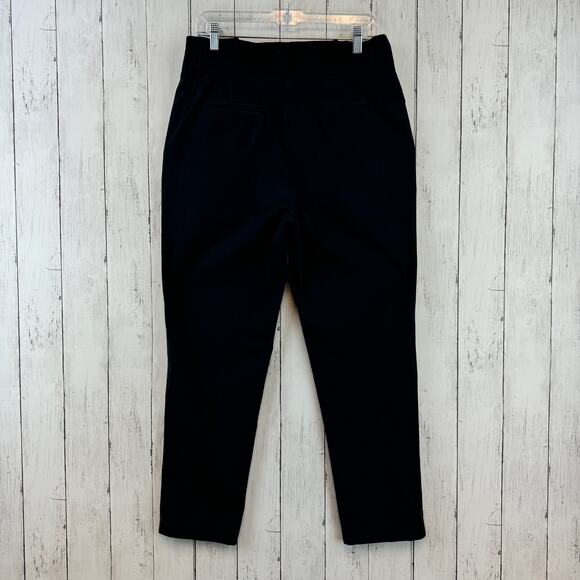 J.Crew Black Cotton Poplin Tapered Paper-bag High Waist Crop Ankle Pants Size 4 - Picture 9 of 15